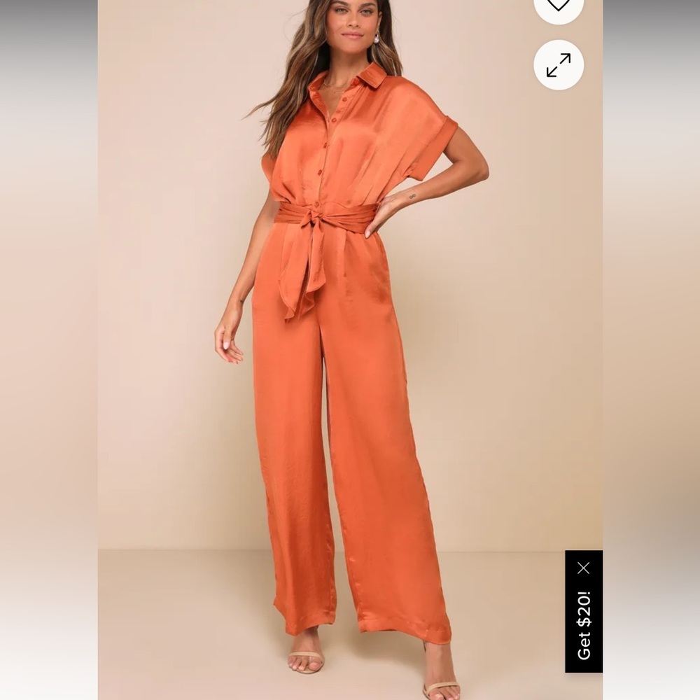 Steve Madden Orange Wide-Leg Jumpsuit